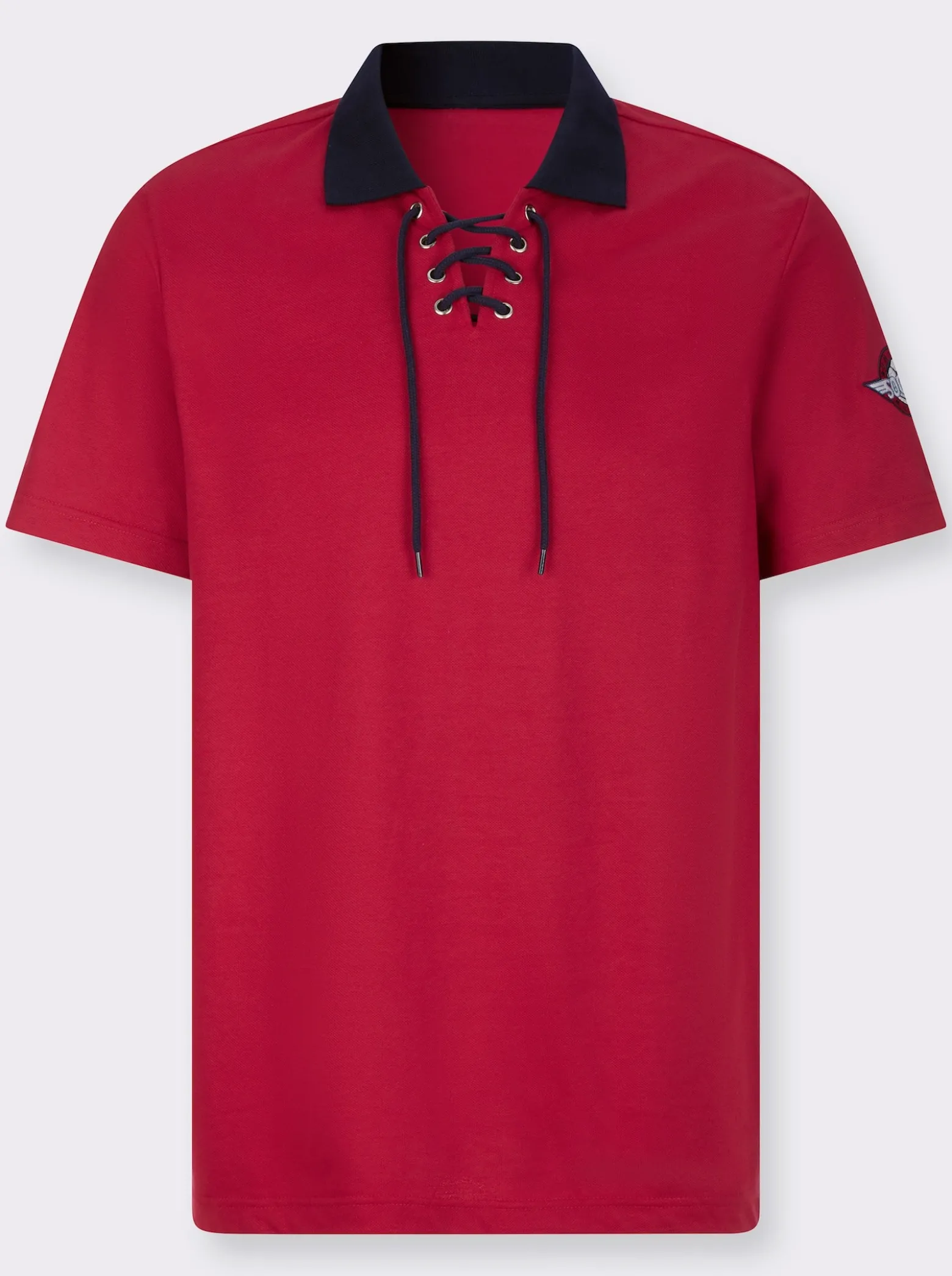 Poloshirt mit Schnürung am Ausschnitt