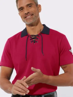Poloshirt mit Schnürung am Ausschnitt