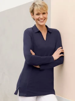 Poloshirt mit Seitenschlitzen