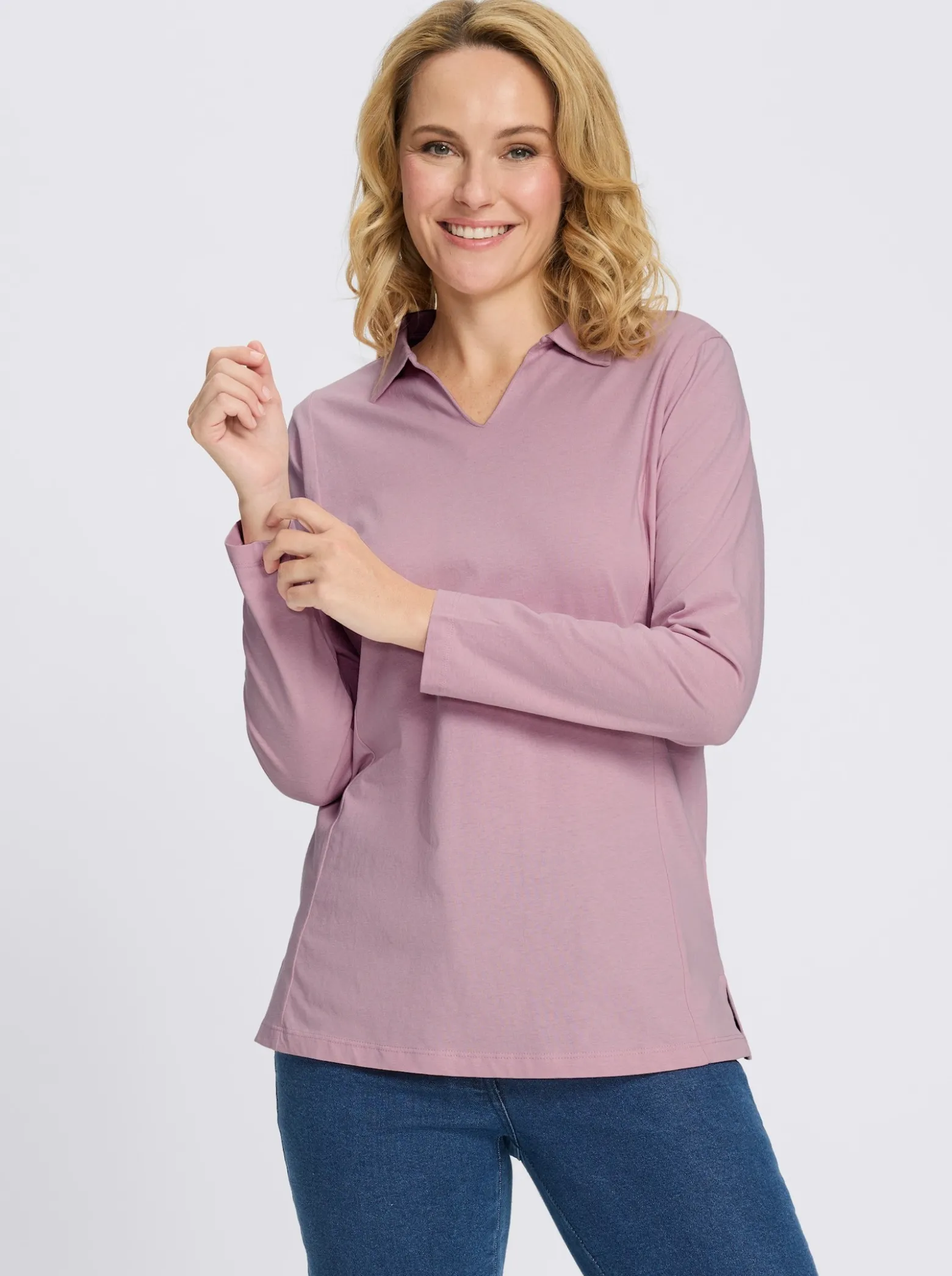 Poloshirt mit Seitenschlitzen