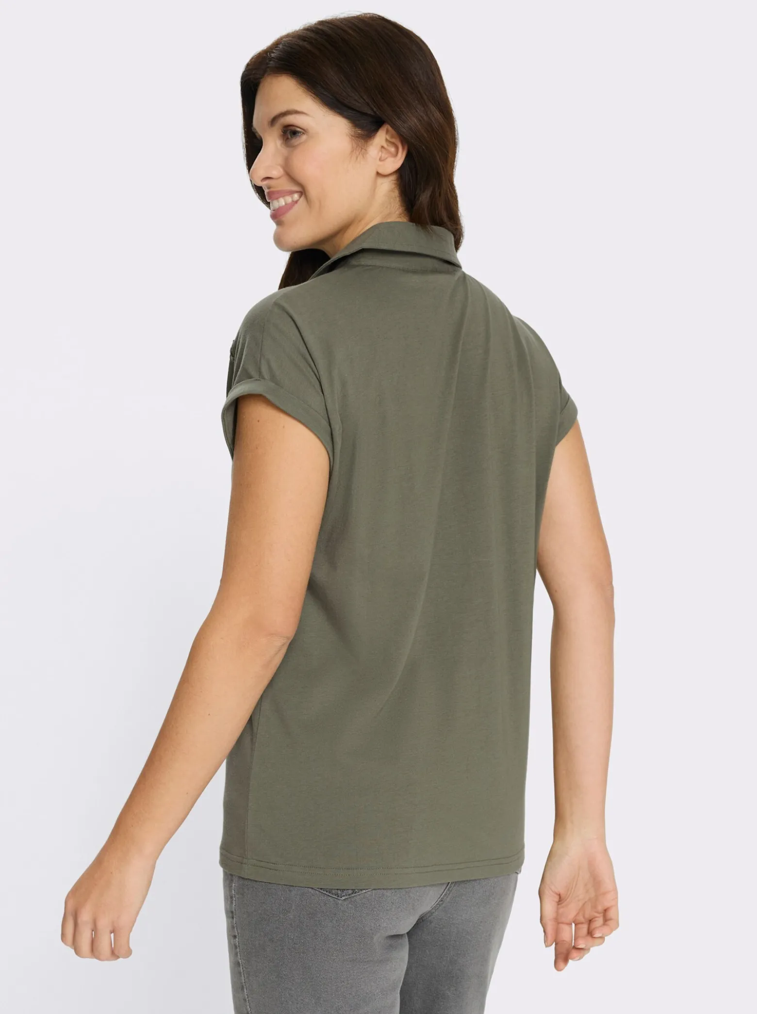 Poloshirt mit Spitzenborte