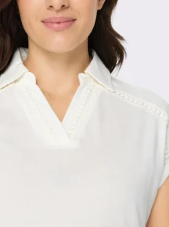 Poloshirt mit Spitzenborte