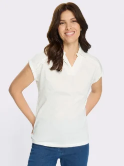 Poloshirt mit Spitzenborte