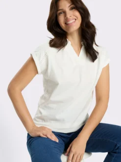 Poloshirt mit Spitzenborte