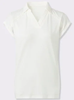 Poloshirt mit Spitzenborte