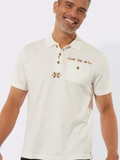 Poloshirt mit Trachtenstickerei