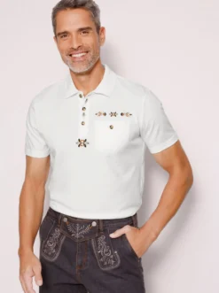 Poloshirt mit Trachtenstickerei