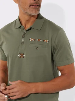 Poloshirt mit Trachtenstickerei