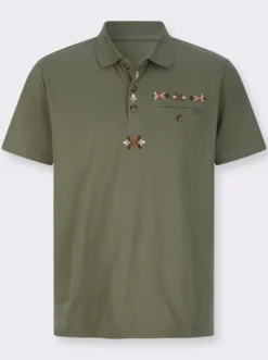 Poloshirt mit Trachtenstickerei