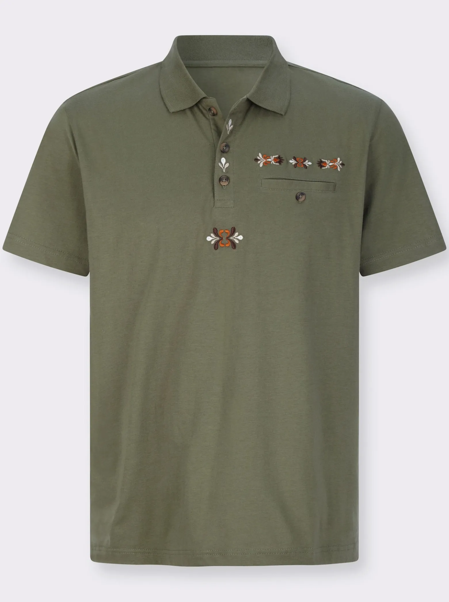 Poloshirt mit Trachtenstickerei