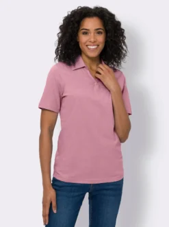 Poloshirt mit V-Ausschnitt