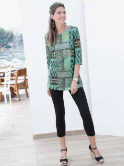 Print-Shirt im Patchwork-Optik