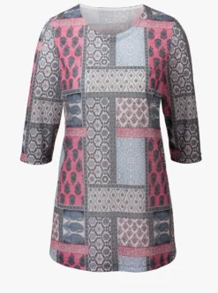 Print-Shirt im Patchwork-Optik