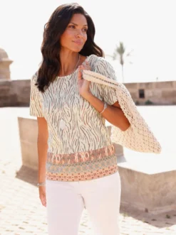 Print-Shirt in Zebra-Optik