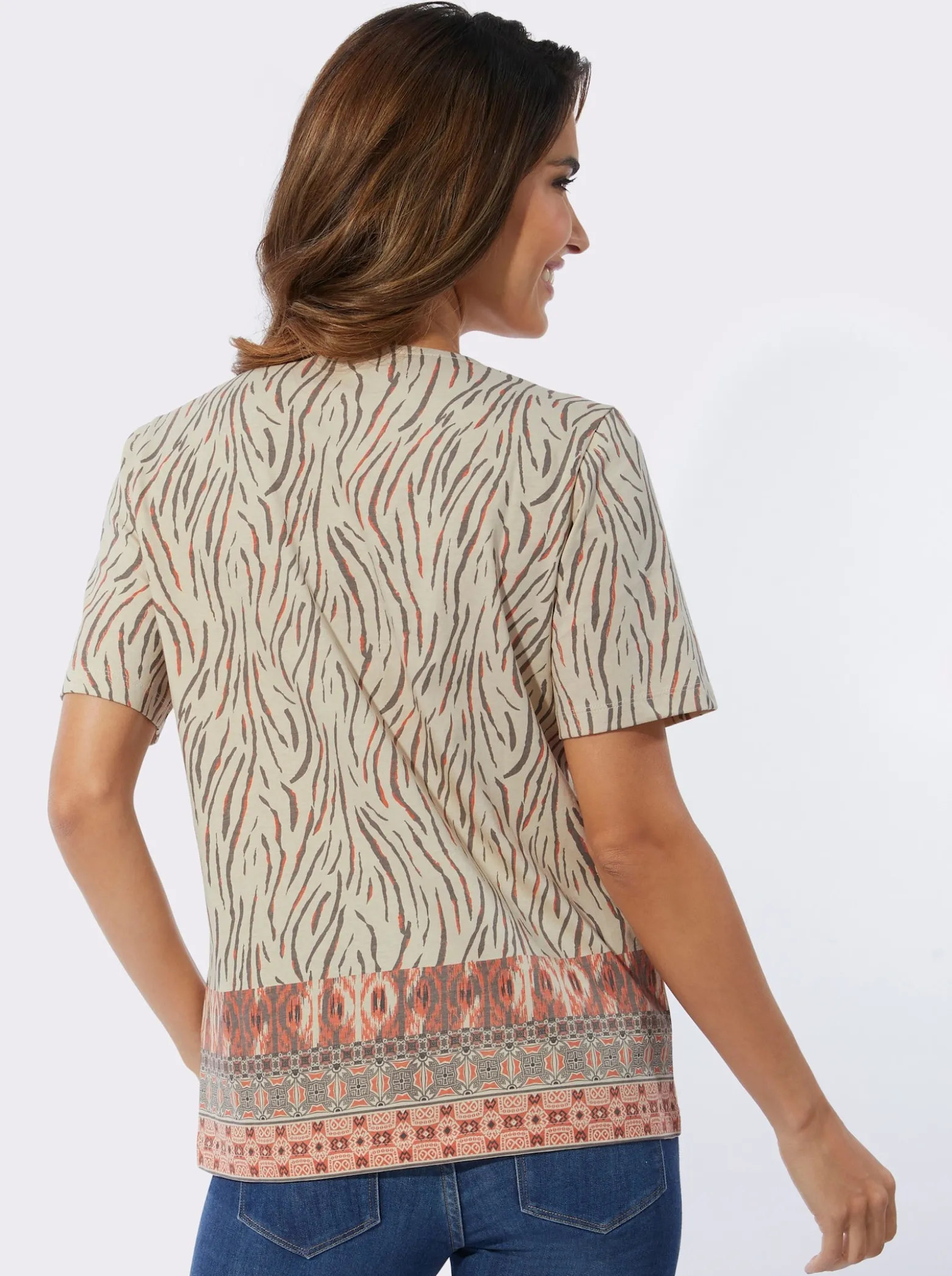 Print-Shirt in Zebra-Optik