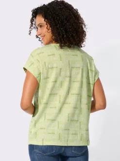 Print-Shirt mit überschnittenen Schultern