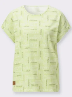 Print-Shirt mit überschnittenen Schultern