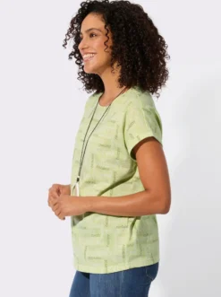 Print-Shirt mit überschnittenen Schultern