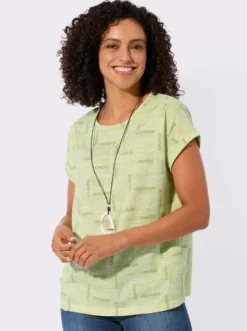 Print-Shirt mit überschnittenen Schultern