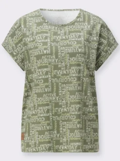 Print-Shirt mit überschnittenen Schultern