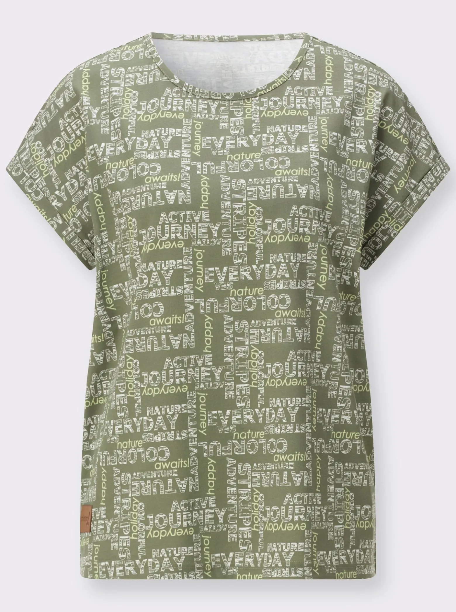 Print-Shirt mit überschnittenen Schultern
