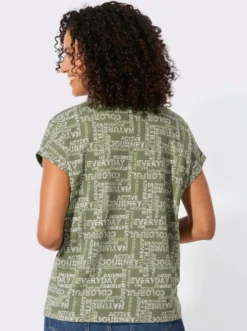 Print-Shirt mit überschnittenen Schultern