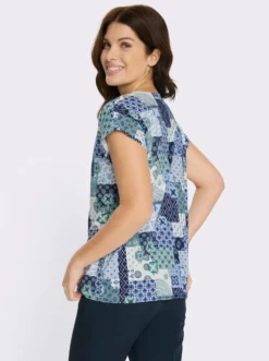 Print-Shirt mit überschnittenen Schultern