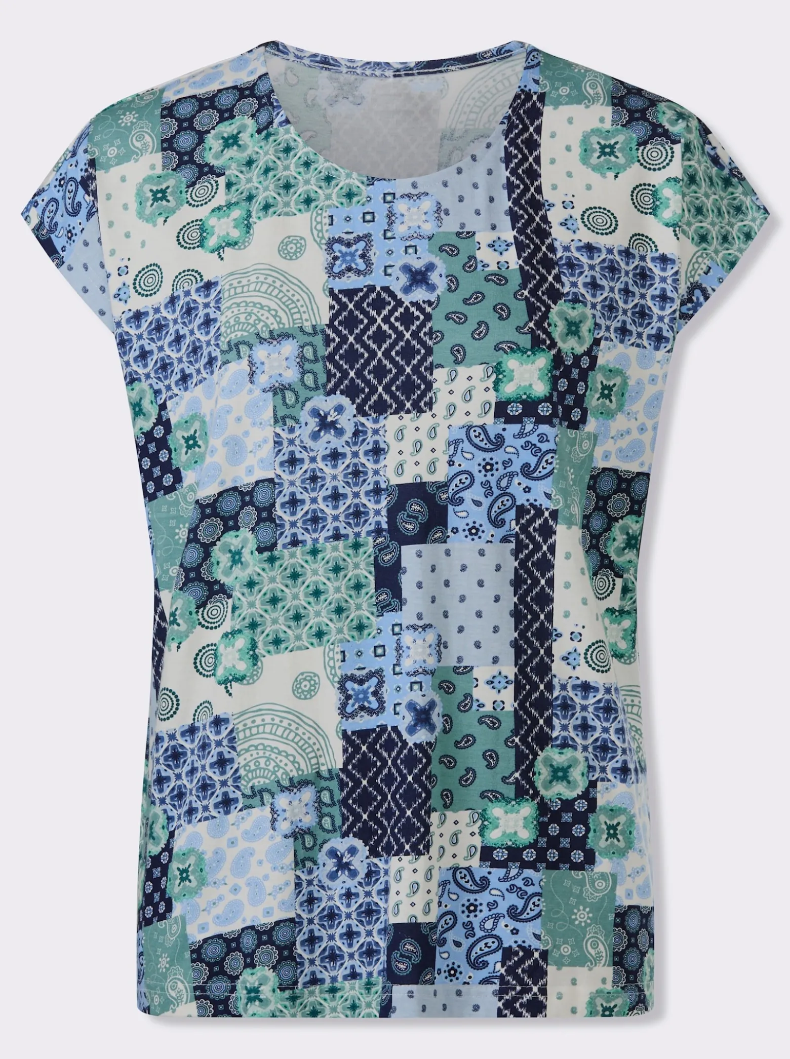 Print-Shirt mit überschnittenen Schultern