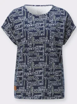 Print-Shirt mit überschnittenen Schultern