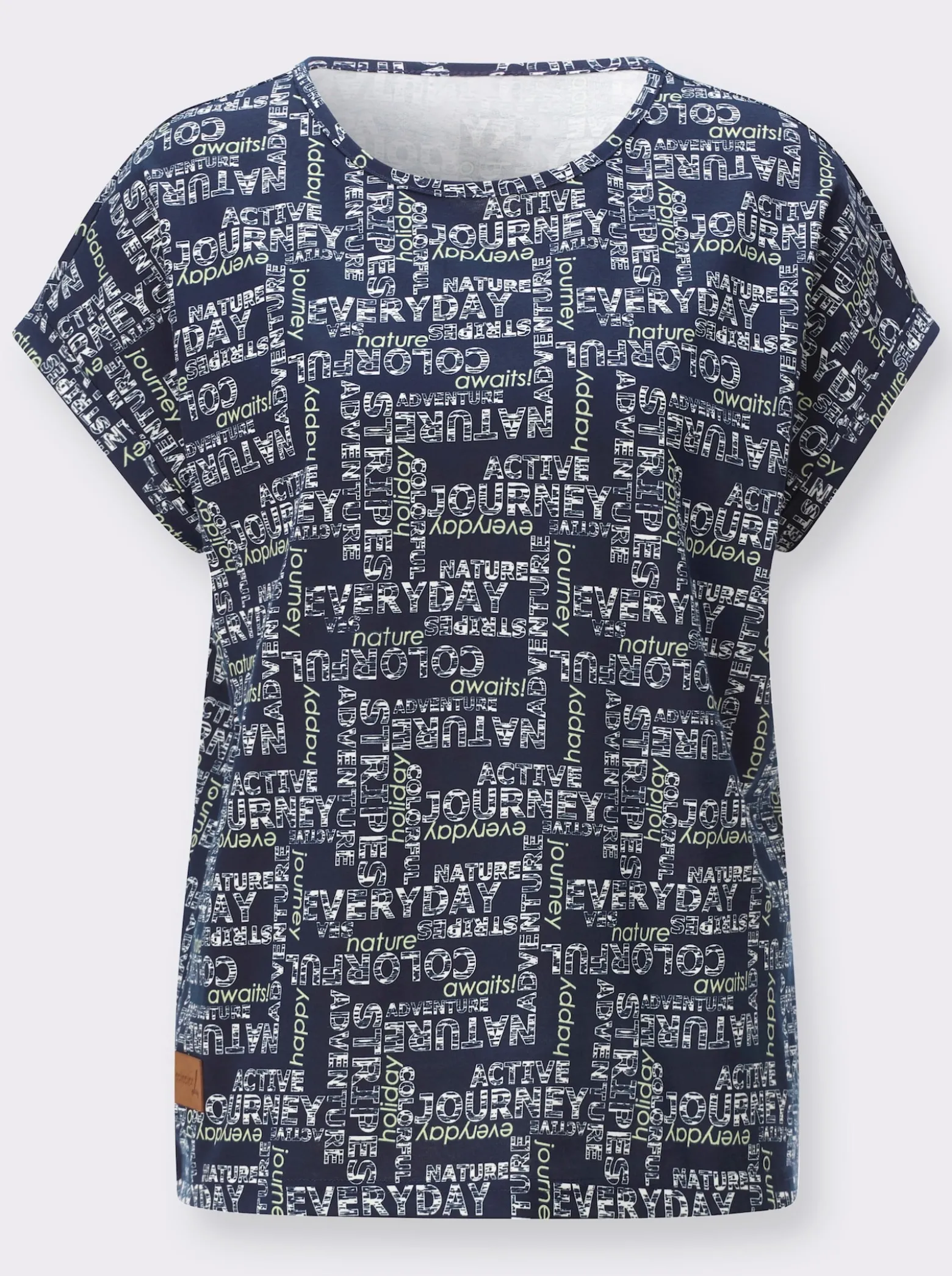 Print-Shirt mit überschnittenen Schultern
