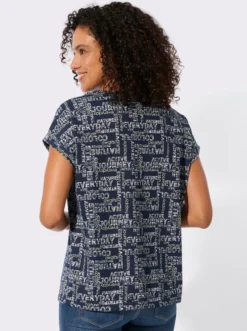 Print-Shirt mit überschnittenen Schultern