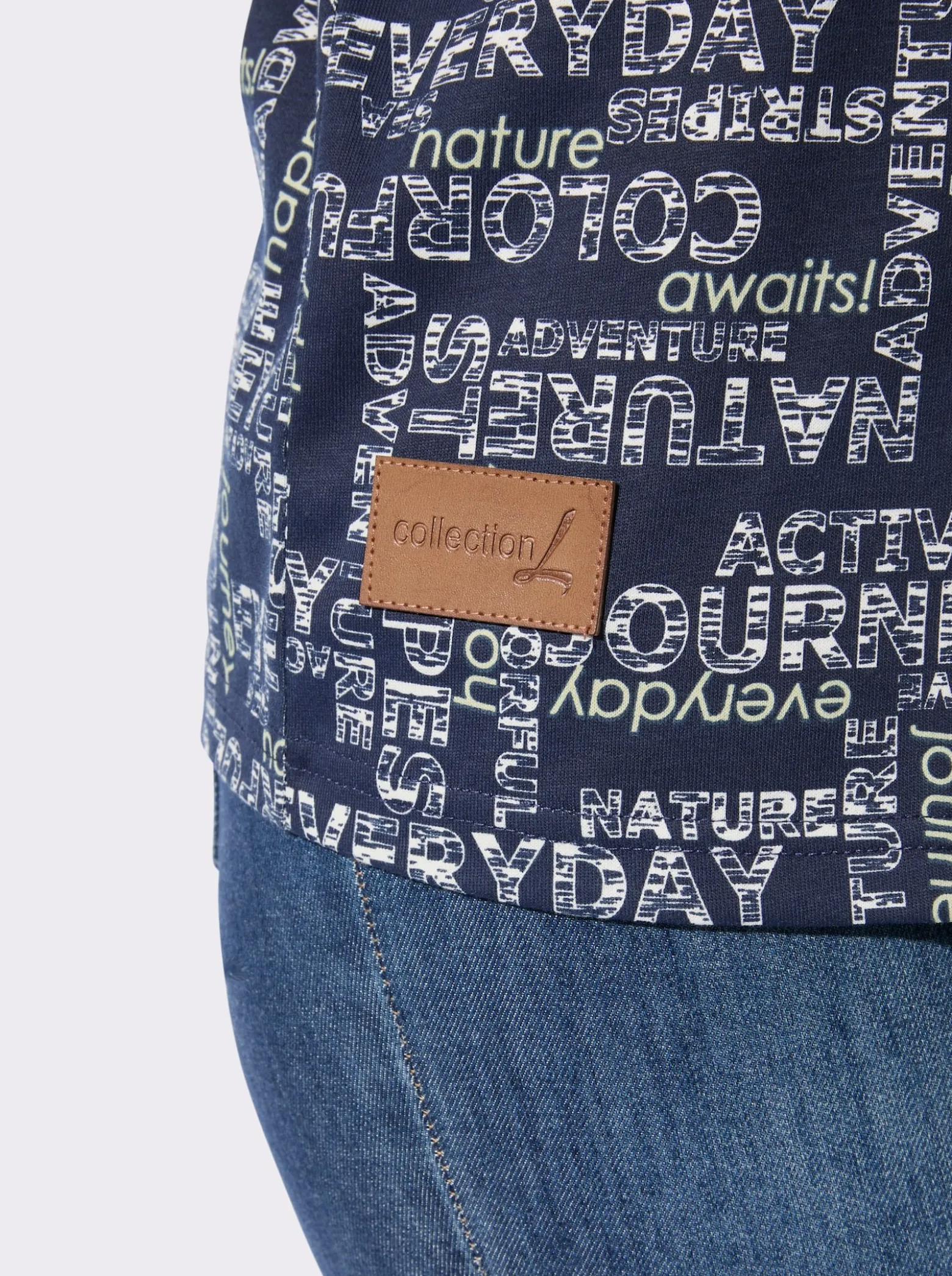 Print-Shirt mit überschnittenen Schultern