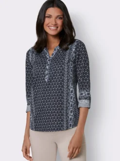 Print-Shirt mit Minimal-Muster