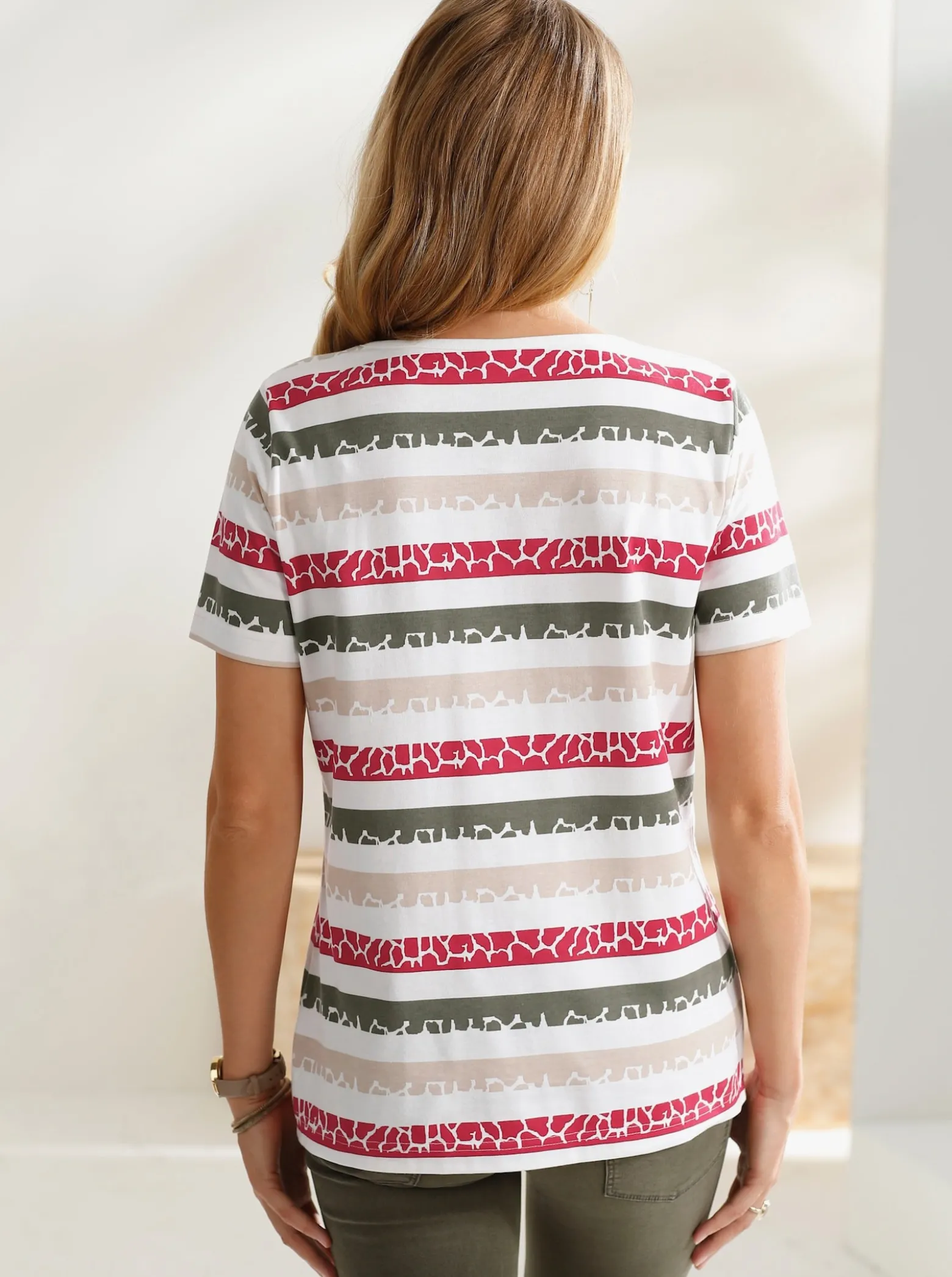 Print-Shirt mit Ringel-Muster