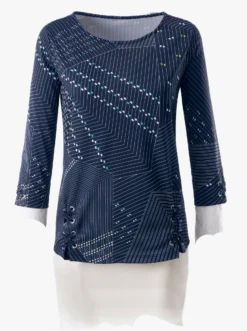 Print-Shirt mit Seitenschlitzen