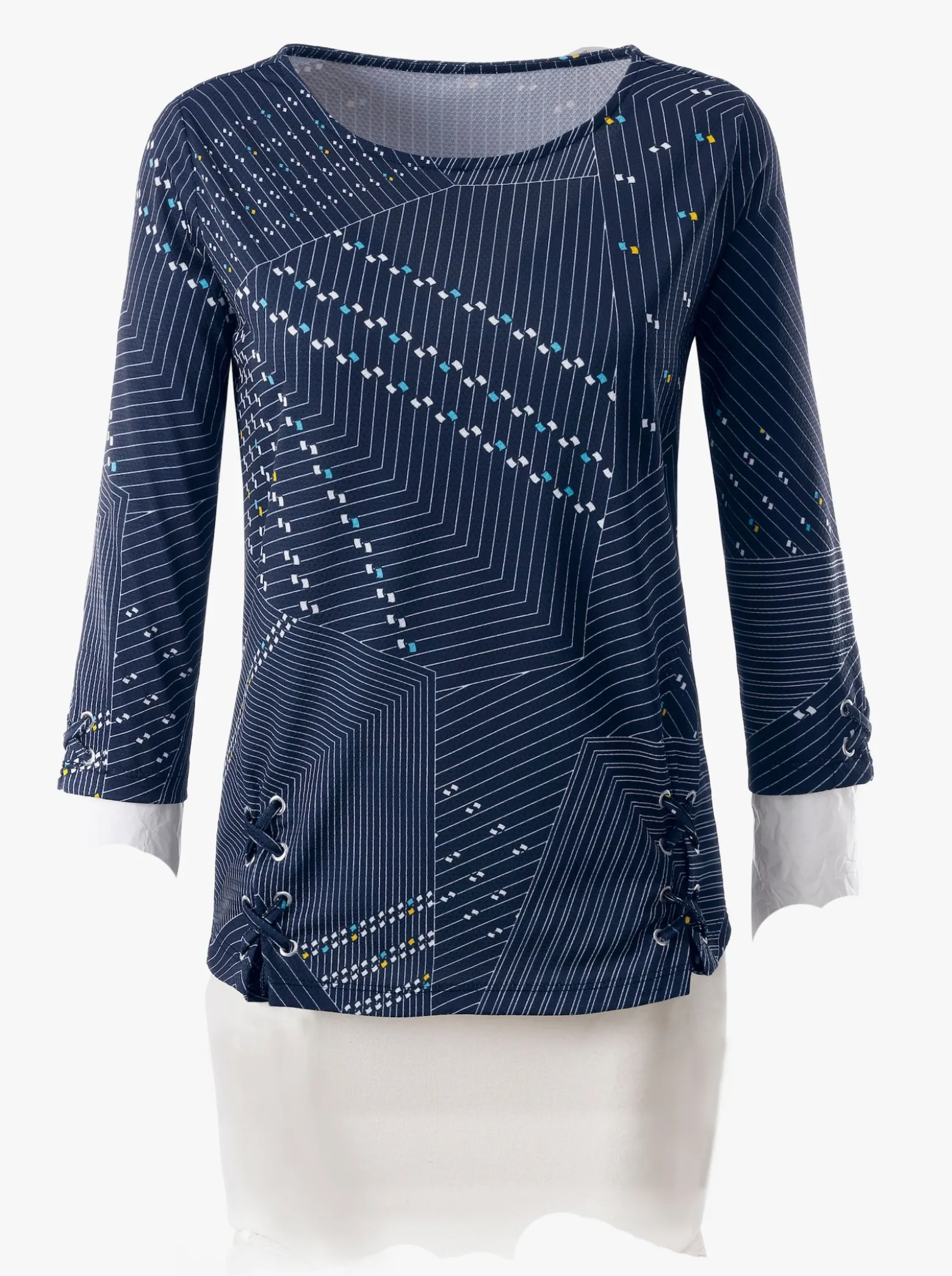 Print-Shirt mit Seitenschlitzen
