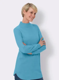 Pullover mit abgerundetem Saum