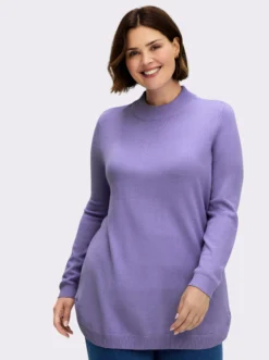 Pullover mit abgerundetem Saum