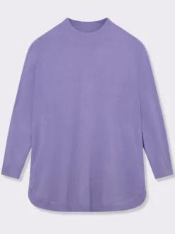 Pullover mit abgerundetem Saum