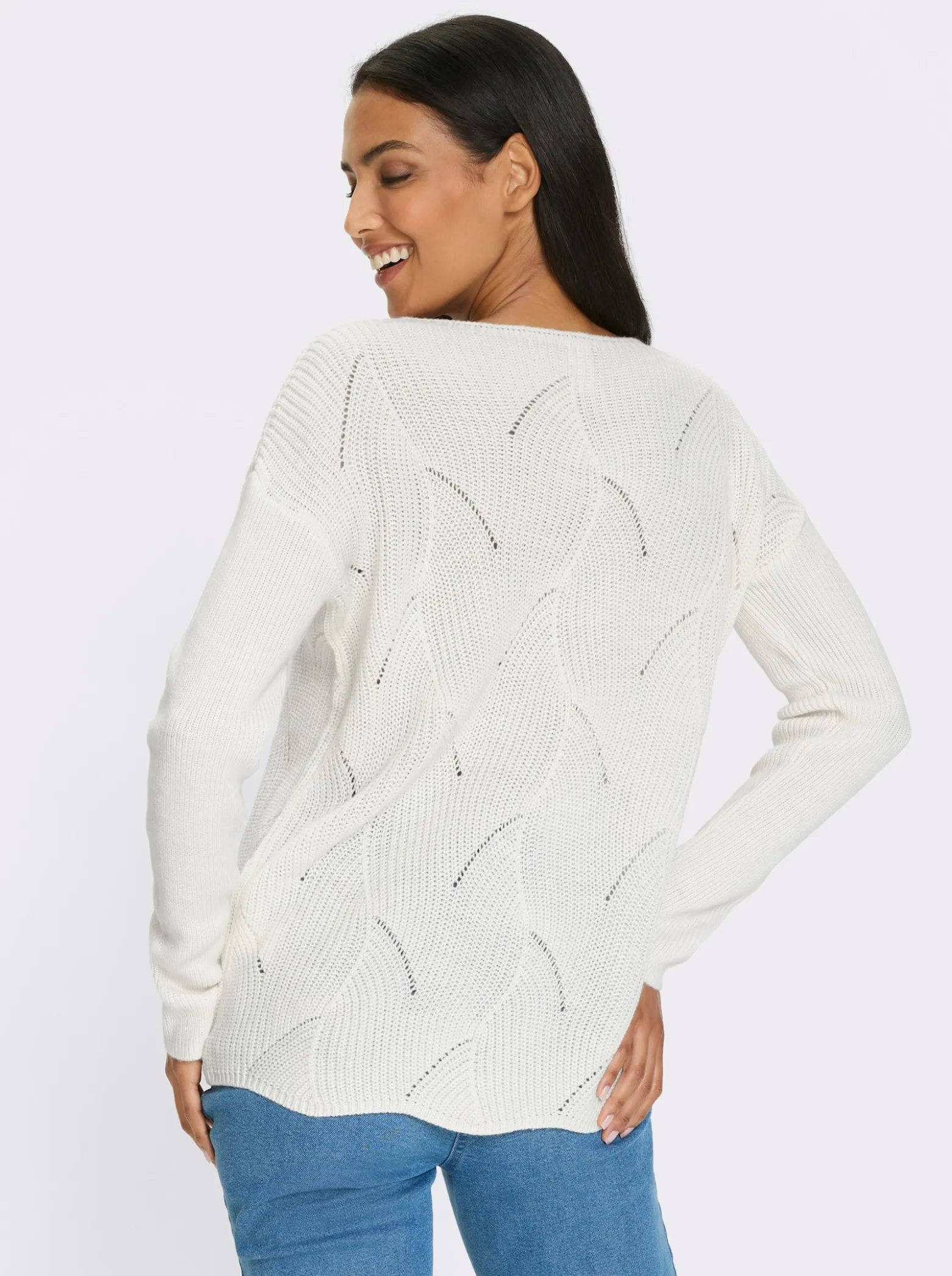 Pullover mit U-Boot-Ausschnitt
