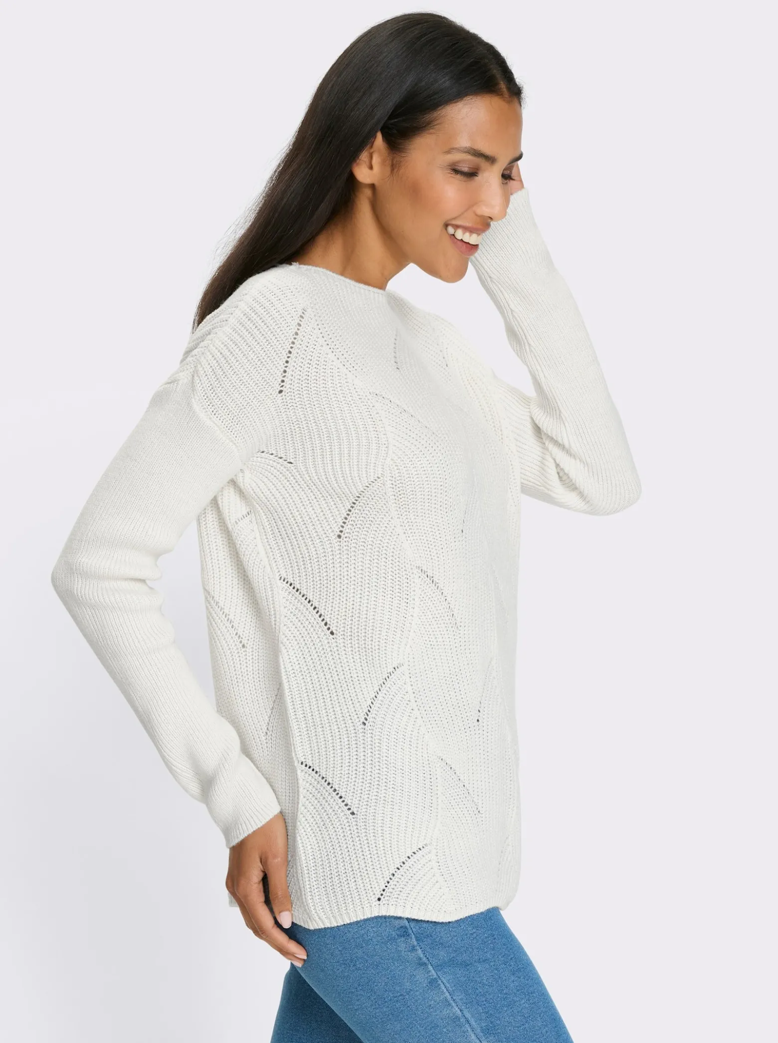 Pullover mit U-Boot-Ausschnitt