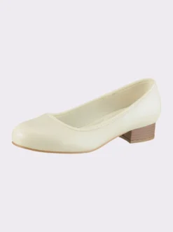 Pumps aus Leder-Imitat, Weite F