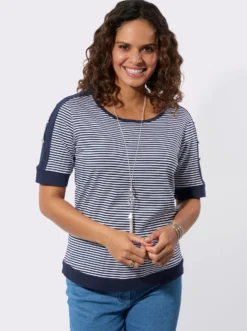 Ringelshirt mit Kontrastpaspeln