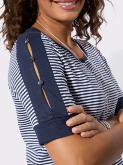Ringelshirt mit Kontrastpaspeln