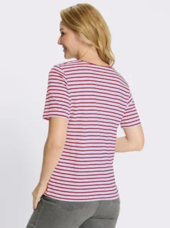Ringelshirt mit Patch in Leder-Optik