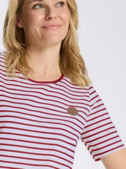 Ringelshirt mit Patch in Leder-Optik
