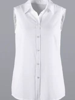 Ärmellose Bluse mit Hemdkragen