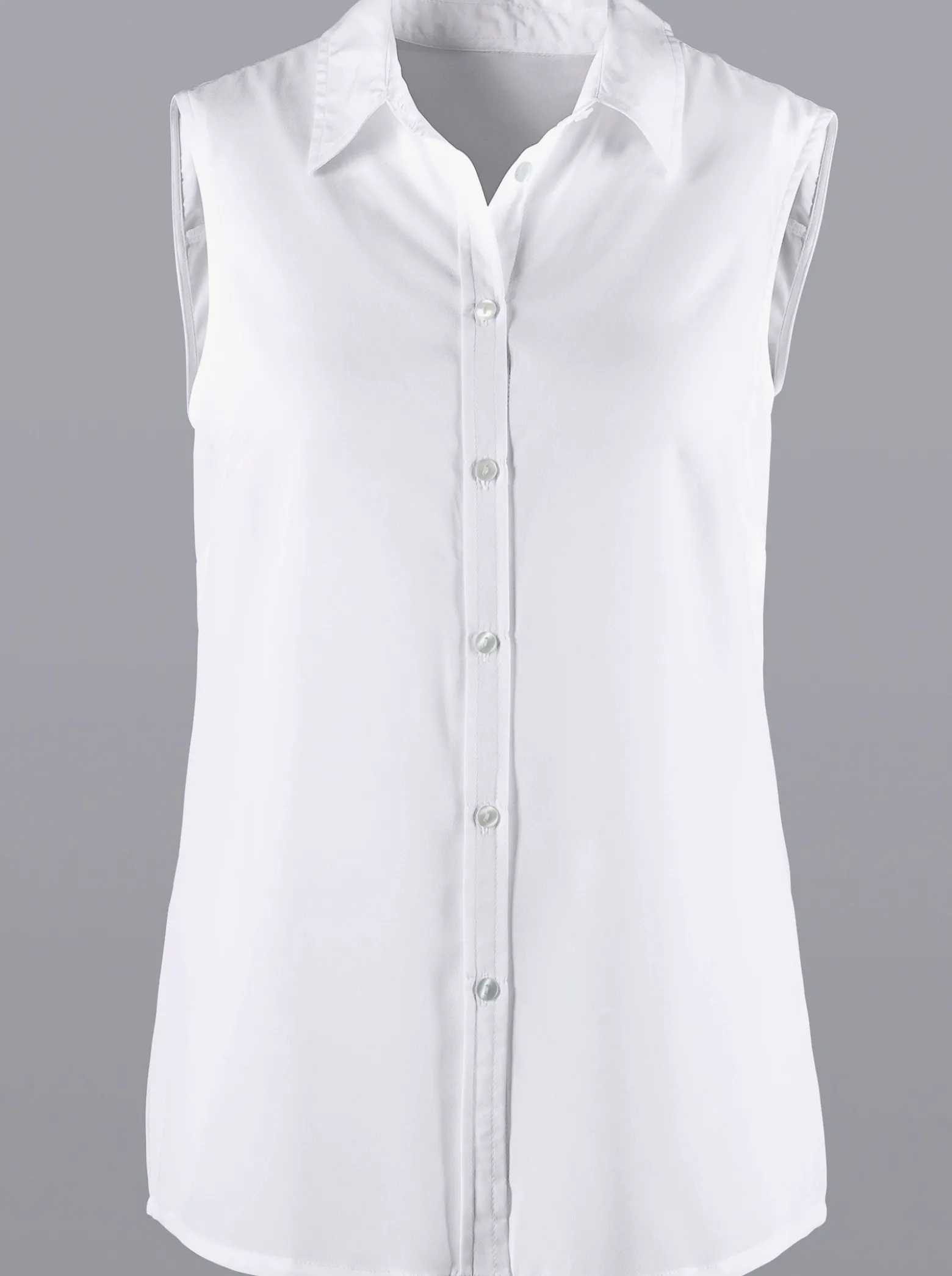 Ärmellose Bluse mit Hemdkragen