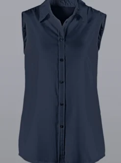 Ärmellose Bluse mit Hemdkragen