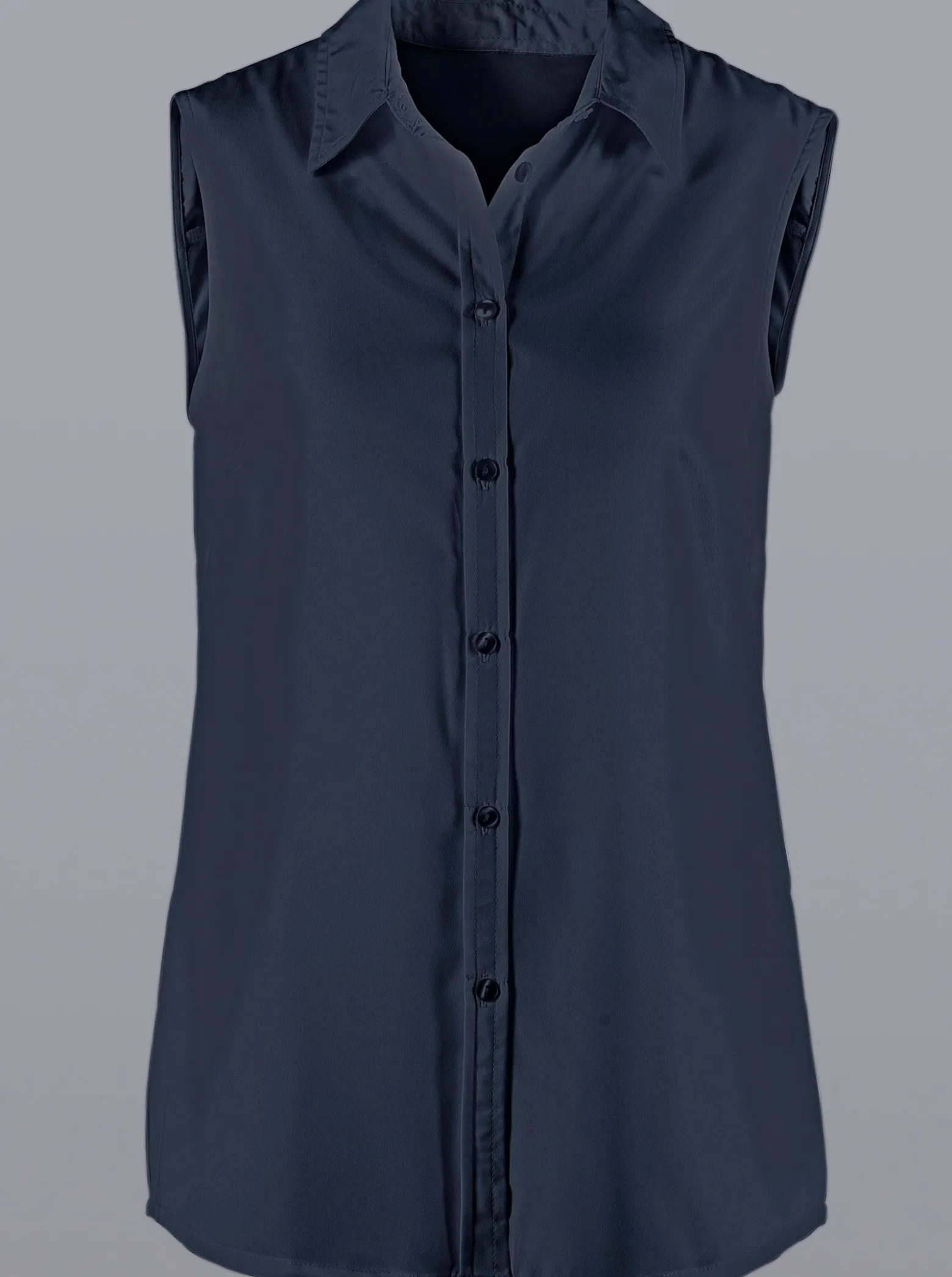 Ärmellose Bluse mit Hemdkragen